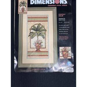 Vintage Dimensions Counted Cross Stitch Stately Palm Kit, Topiary Needlepoint